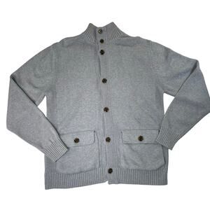 Five Four Gray Cardigan Sweater Men’s Medium Button Front Cotton Blend Casual